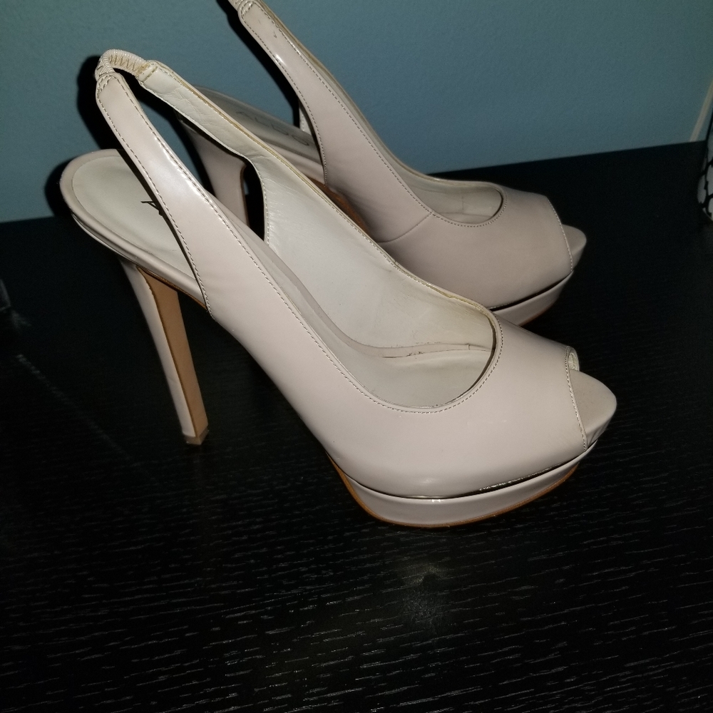 Aldo brand nude peep toe stiletto high heels